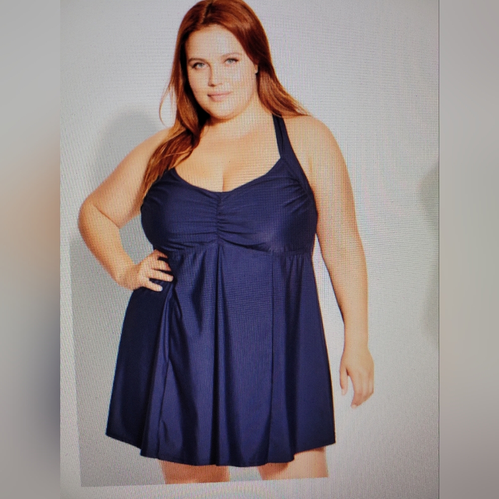 NWT, Navy, swim dress, Size 14